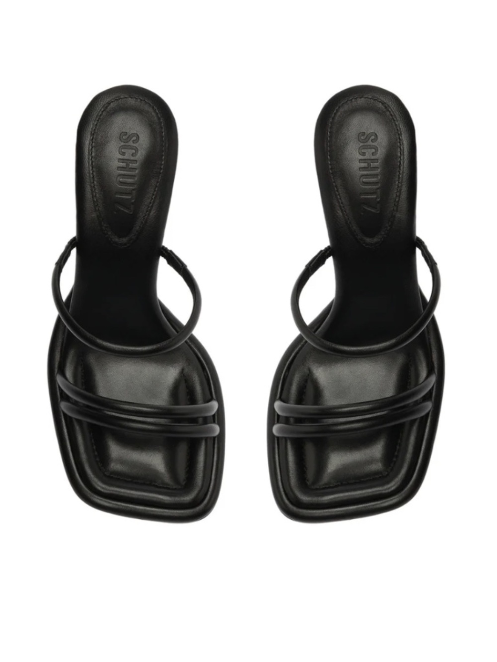 Schutz Women's "Agatha" Black Strappy Leather Square Toe Sandals Size: 8.5B - Picture 11 of 13